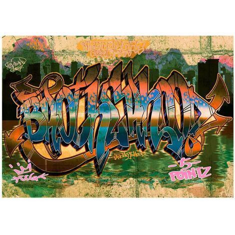 220 Papier Peint Chambre Enfant Graffiti streetart Graffitti tagueurs multicolores no
