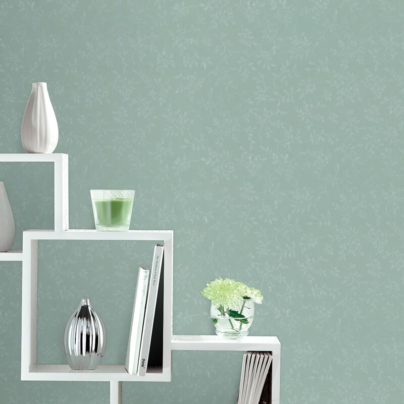 Papier peint intissé Tourbillon de feuilles 1005 x 52cm Vert