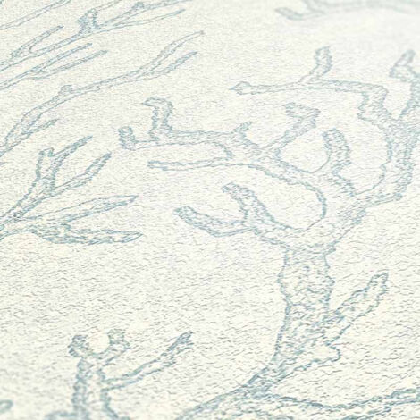 Papier peint style bord de mer motif corail Tapisserie motif corail pour salle de bain Papier peint intissé idéal pour cuisine