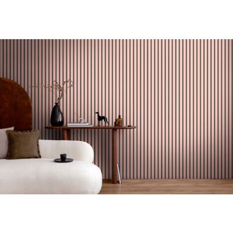 Papier peint tasseau bois, beige, salon, salle à manger, 786281