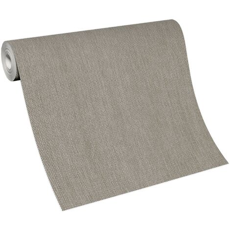 Papier peint taupe style année 70 pour couloir  Tapisserie rétro unie surface vinyle  Papier peint vintage marron à motif pour chambre