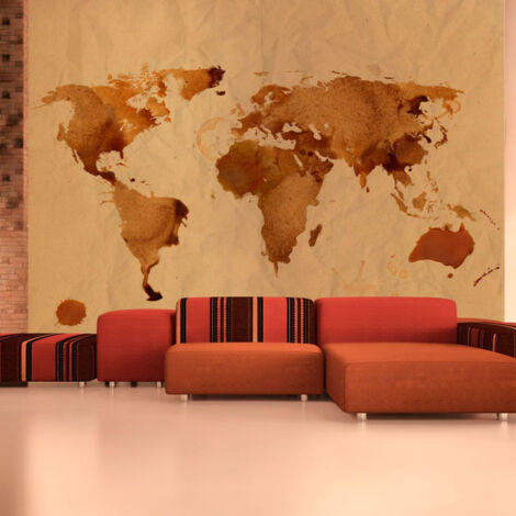 Papier Peint "Tea Map of the World" 270 x 350 cm