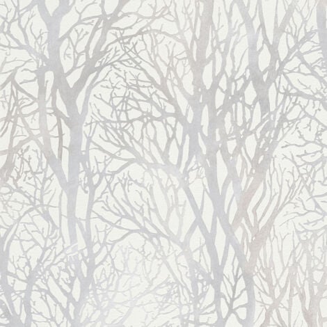 Papier peint tendance gris et blanc Tapisserie moderne idéale pous cuisine Papiers peints à motif arbre pour style scandinave