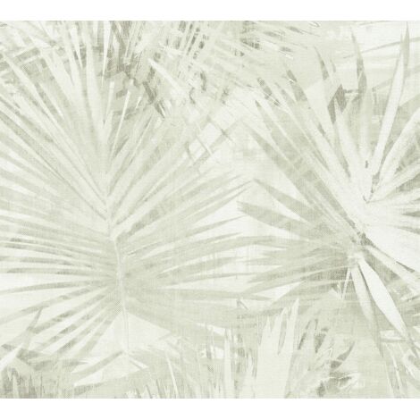 Papier peint tendance jungle vert pâle pour chambre adulte Tapisserie à motif tropical intissée Papier peint vert à motif feuilles de palmier