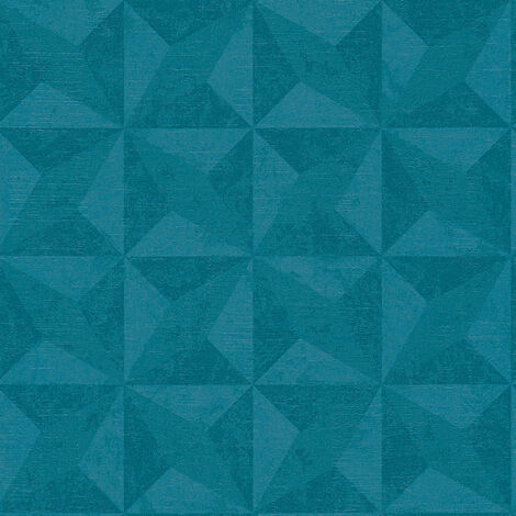 Papier peint tendance style graphique | Papier peint à motif carreau bleu pour chambre | Tapisserie géométrique uni bleu canard - 10,05 x 0,53 m