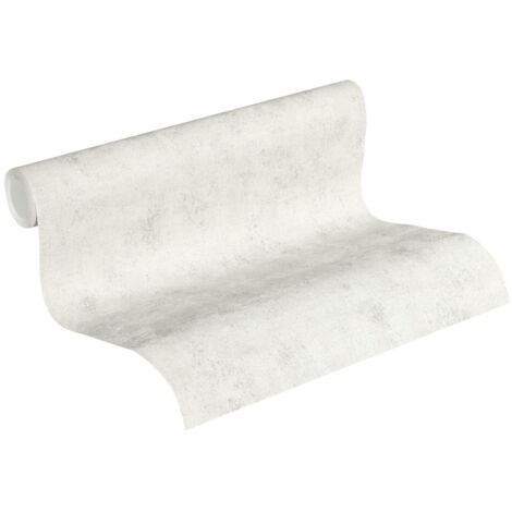 Papier peint texturé blanc gris Tapisserie moderne effet plâtre pour cuisine Papier peint intissé effet peinture idéal salle de bains
