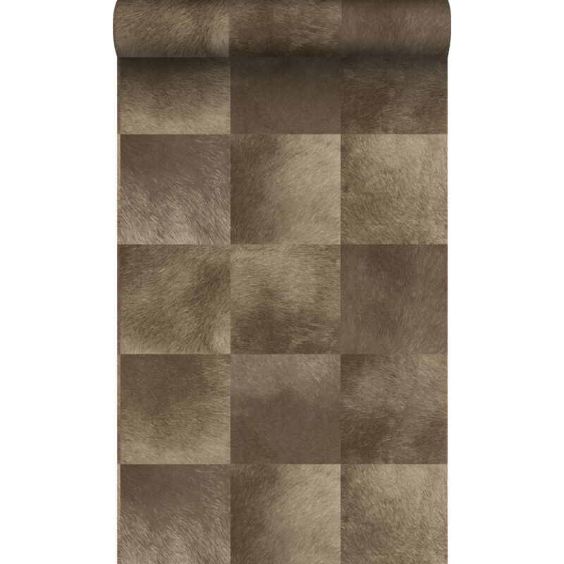 Origin - papier peint motif en peau d'animal brun foncé Wallcoverings