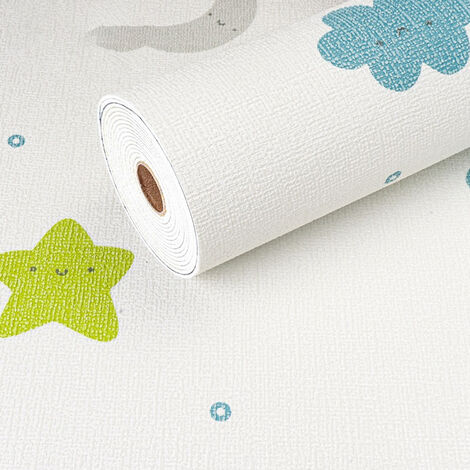 Papier peint texturé motif dessin animé papier peint autocollant pour murs papier peint en relief pour chambre à coucher papier peint épais pour mur texturé imperméable en mousse de vinyle pour pièces