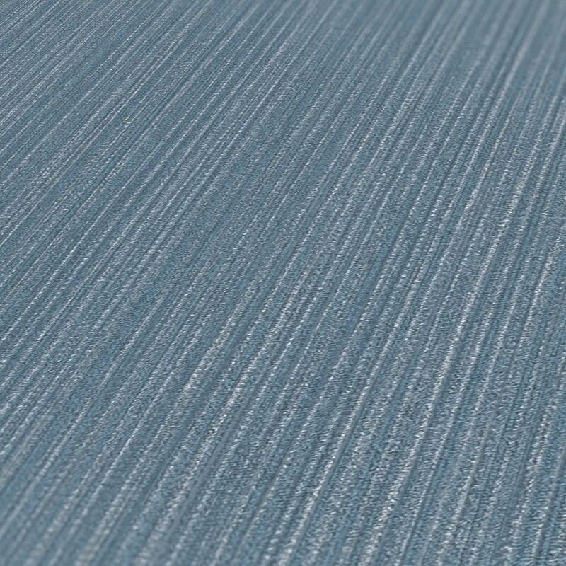 Papier peint simple bleu poudre argent Papier peint intissé moderne avec des lignes idéal pour les salons et les chambres