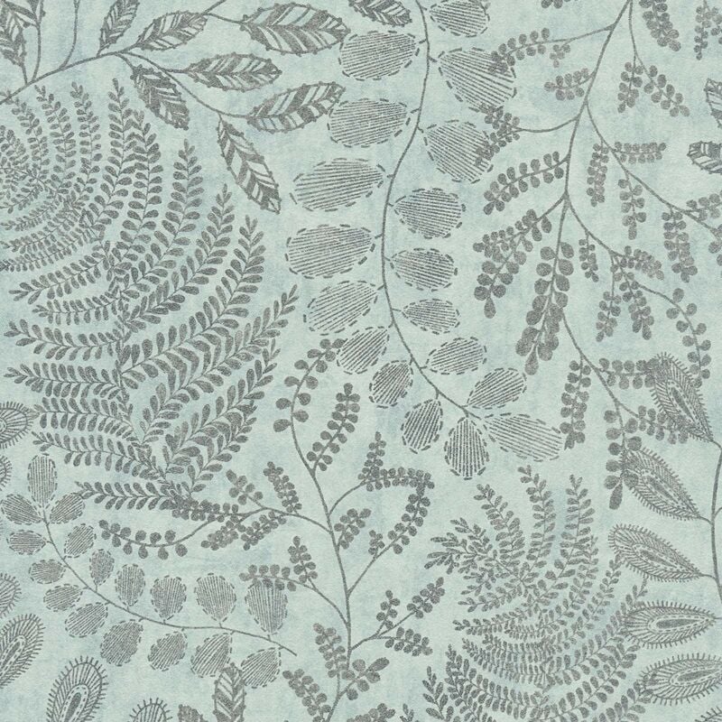 Papier peint feuillage vert clair Tapisserie feuille Papier peint intissé et embossé Facile à appliquer Idéal pour salon