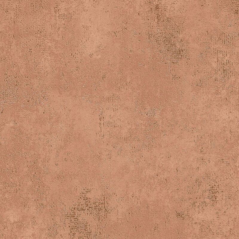 Papier peint intissé terre cuite aspect béton Papier peint intissé rouge orangé à effet métallisé