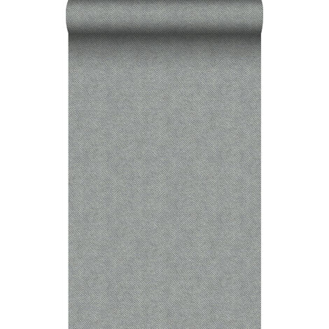 papier peint tissage à chevrons bleu gris  - Origin Wallcoverings