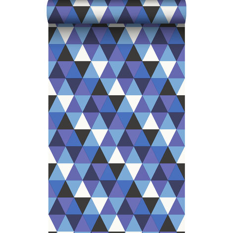 papier peint triangles bleu - Origin Wallcoverings