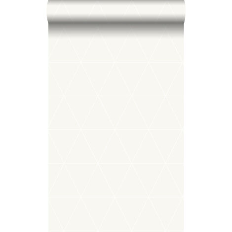papier peint triangles graphiques blanc brillant  - Origin Wallcoverings