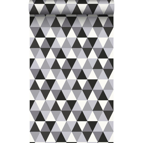 papier peint triangles noir et blanc  - Origin Wallcoverings