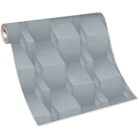 Papier peint trompe l'oeil effet d'optique argent | Tapisserie 3D salon moderne | Papier peint gris géométrique original chambre