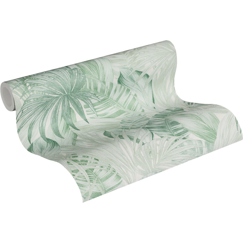 Papier peint feuilles tropicales vert - a.s. Création