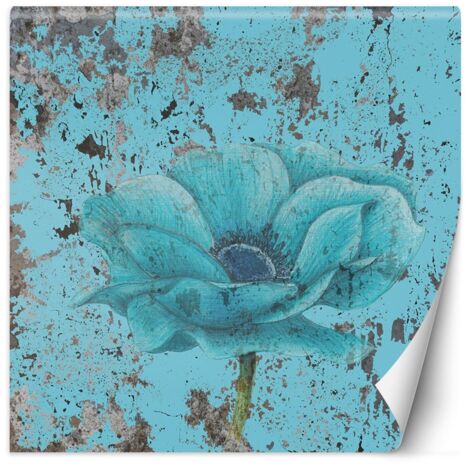 Papier peint Turquoise Fleurs Texture Vintage 250x250