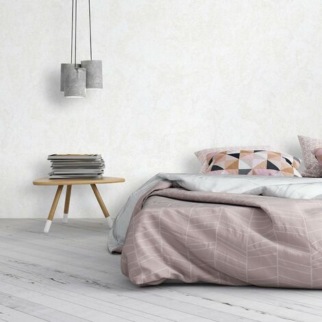 Papier peint uni blanc cassé chambre & salon | Tapisserie blanche unie idéale couloir & bureau | Papier peint intissé unicolore cuisine