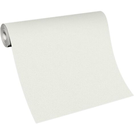 Papier peint uni blanc intissé vinyle – Résistant à l'humidité – Pour salon et couloir – Pose facile sur surfaces rugueuses – Bricoflor