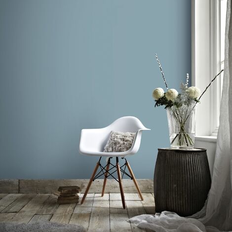 Papier peint uni bleu 1005 x 52 cm – Intissé vinyle – Résistant à la lumière – Entretien facile avec éponge humide – Superfresco Easy