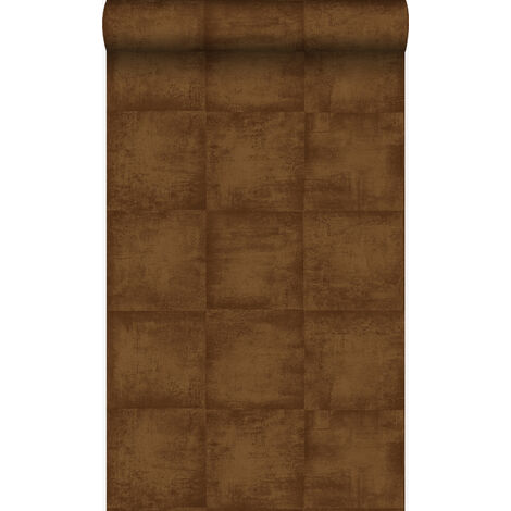 papier peint uni brun cuivré brillant  - Origin Wallcoverings