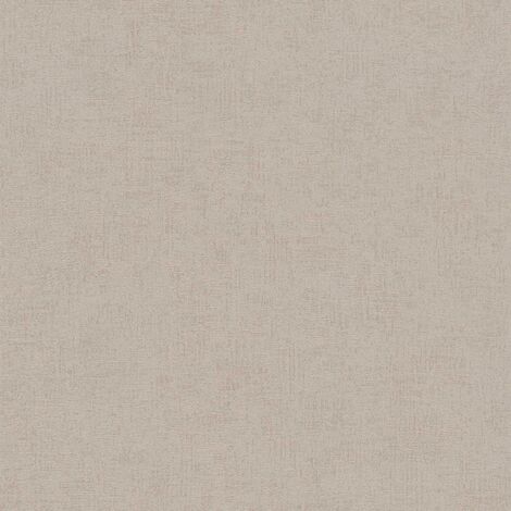 Papier peint uni marron beige effet métallique Tapisserie moderne aspect textile Papier peint monochrome auto-adhésif idéal pour couloir