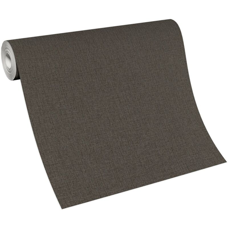 Papier peint uni marron pour déco scandinave | Tapisserie moderne unicolore idéal couloir | Papier peint uni marron foncé