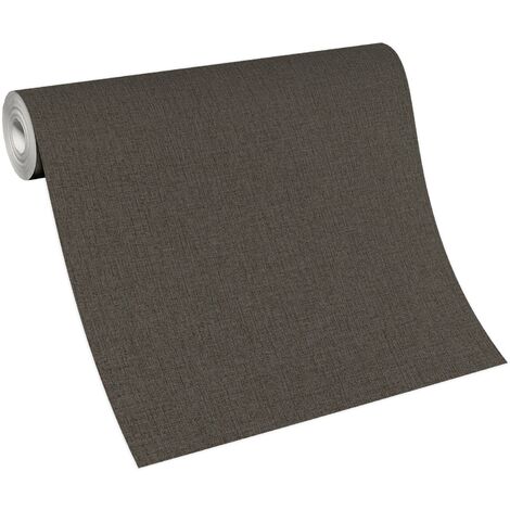 Papier peint uni marron pour déco scandinave | Tapisserie moderne unicolore idéal couloir | Papier peint uni marron foncé