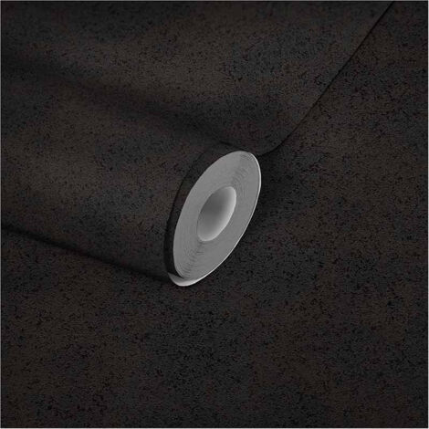 Papier peint uni noir intissé Tapisserie élégante couleur noire pour cuisine Papiers peints chics pour couloir et salon
