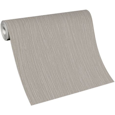 Papier peint uni taupe clair chambre à coucher | Tapisserie taupe salon & couloir | Papier peint uni intissé salle à manger