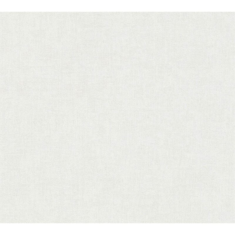 Papier peint unicolor Profhome 306461 papier peint intissé gaufré à chaud légèrement texturé unicolor satiné crème blanc 5,33 m2