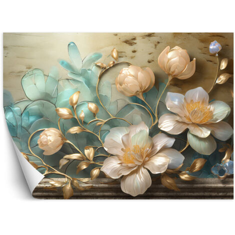 Papier peint Verre Abstrait Fleurs 100x70