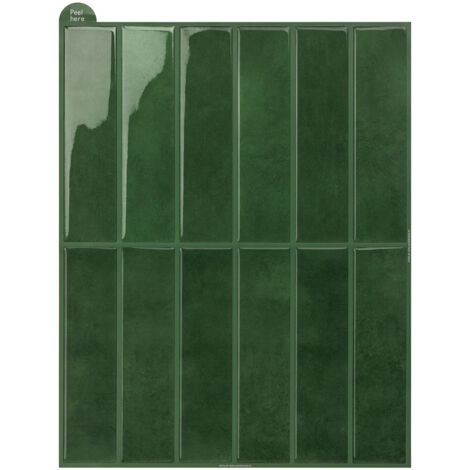 Papier peint vert autocollant, 29 cm x 22,9 cm, 1 feuille, sticker mural 3D simple pour mur derrière la télévision.