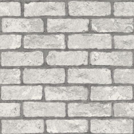 Papier peint vinyle 3D gris effet pierre pour mur
