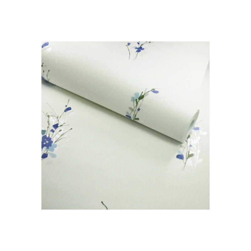 Papier peint vinyle expansé sur intissé - Aquarelle - Fleurs bleues - Rouleau(x)