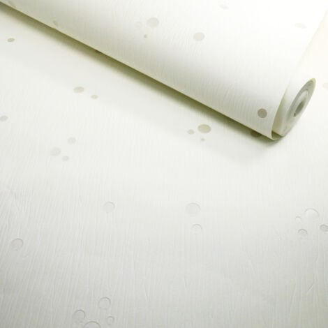 Papier peint vinyle expansé sur intissé - Classique Chic - Pois blanc satiné - Rouleau(x)