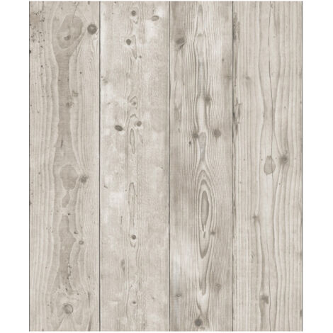 Papier peint vinyle grainé sur intissé 53cm – Motif planche tribale blanche – Lessivable et strippable – Collection Natures & Matières 2024 - L28507