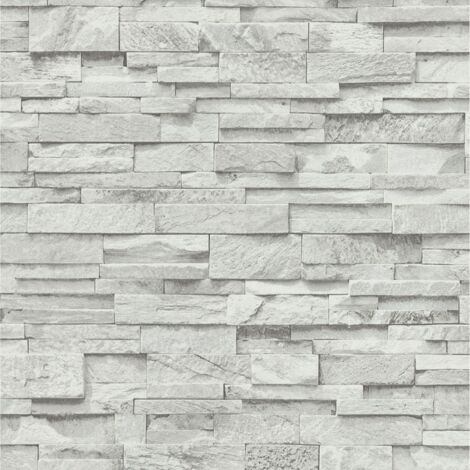 Papier Peint Vinyle Grainé sur Intissé Motif Parement Blanc – Erismann - réf. 02363-30