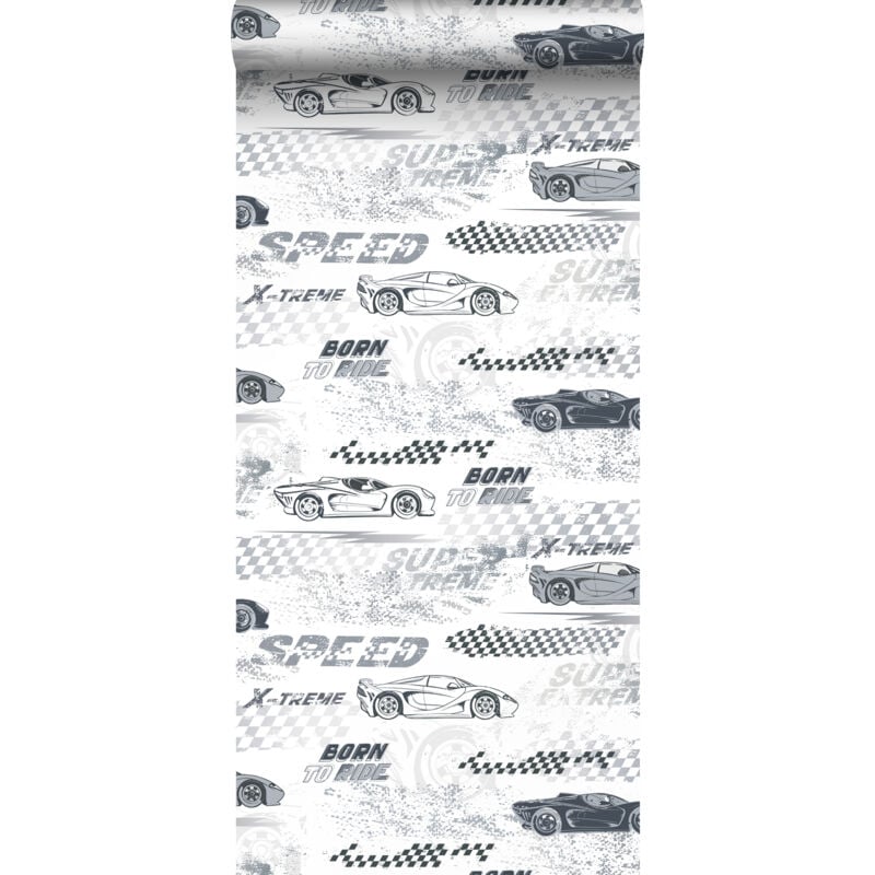 Sanders&sanders - papier peint voitures de course noir et blanc