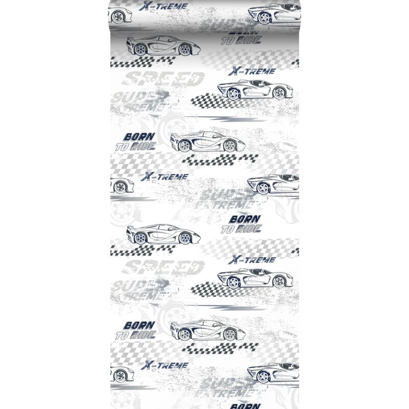 Sanders&sanders - papier peint voitures de course noir et blanc