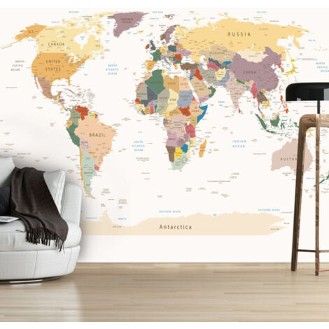 Papier Peint "World Map" 70 x 100 cm