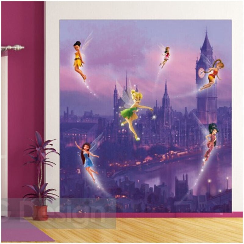 Ag Art - Papier peint xl intisse Fée Clochette à Londres Disney Fairies 180X202 cm