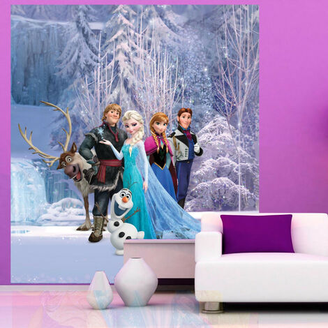 Papier peint XL intisse La Reine des Neiges Disney Frozen 180X202 CM - Multicolor