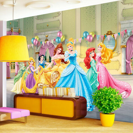 Papier peint XXL intisse Anniversaire Princesse Disney 360X255 CM - Multicolor