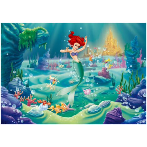 Papier peint XXL intisse Ariel La Petite Sirène Princesse Disney 360X255 CM - Multicolor