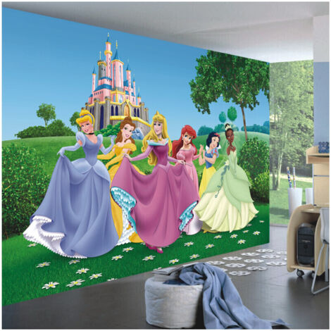 Papier peint XXL intisse Château Princesse Disney 360X255 CM - Multicolor