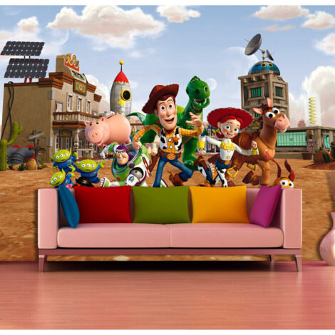 Papier peint XXL intissé Toy Story Disney – Dimensions 360x270 cm – Impression numérique écologique – Lavable et facile à poser – Ag Art