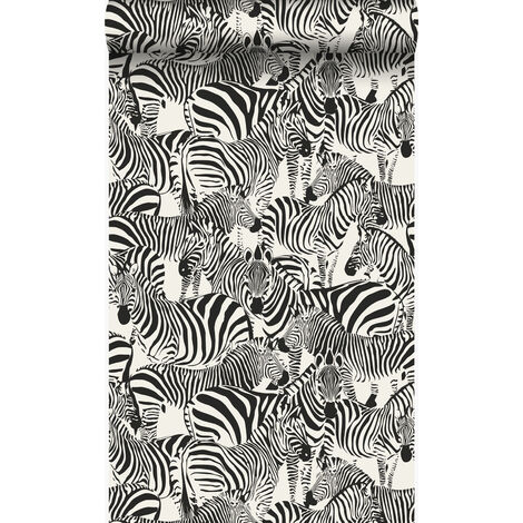 papier peint zèbres noir et blanc  - Origin Wallcoverings