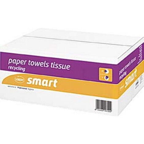 Papier pour essuie-mains WEPA Smart, Dimensions : 25 x 50 cm, Carton de 2400 feuilles, Feutre Épais. :s, Graduation : 20 x 120, Couleur nature